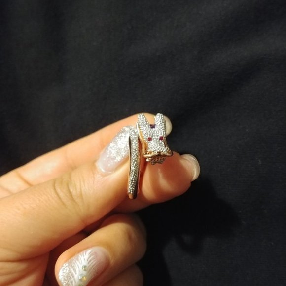 1 DY Sale ONLY! 14K ROSE GOLD DRAGON WHite Sapph R - Picture 13 of 16